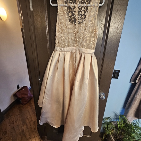 High low satin, lace prom dress size M - Picture 4 of 5